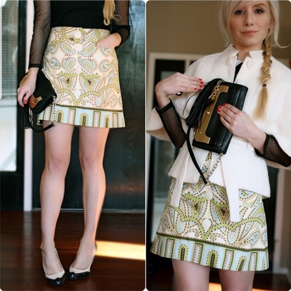 J Crew Trastevere Paisley Mini Skirt Retro Chic - Picture 1 of 7